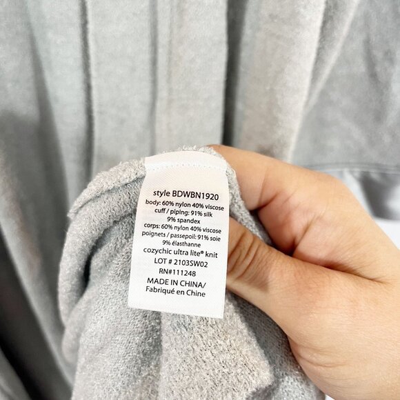 Barefoot Dreams CozyChic Ultra Lite Dream Robe in Light Gray - Size Small - Picture 5 of 6